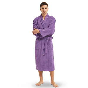 Elegant Finish Men's Bathrobe Terry 100% Cotton Breathable Plush Comfort Premium Everyday Stylish Winter Long Sleeve Home - Product Image 1