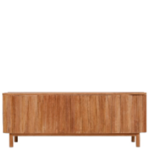 Mueble aparador de lujo con 4 puertas y marco de madera de teca natural para la decoración del hogar. - Product Image 6