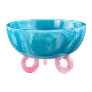 Ensemble de bols à fruits en résine faits à la main avec un design classique, écologiques et compatibles lave-vaisselle, pour les salades de fête, à utiliser dans la cuisine ou la salle à manger - Product Image 5