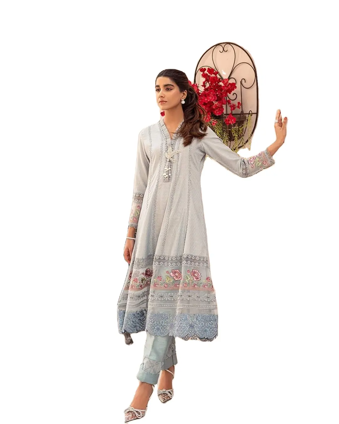 新しいfabolous salwar kameezインドドレスドレスホット販売2021モデル芝生スーツ非常に美しい明るい格好良いlengha118