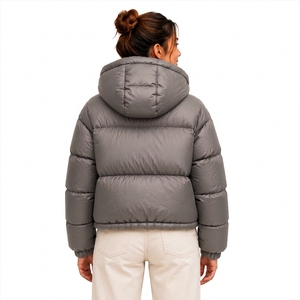 Veste matelassée à logo personnalisé, 100% polyester, hiver, North Warm Face, fermeture éclair épaisse, broderie, veste pour femme - Product Image 2