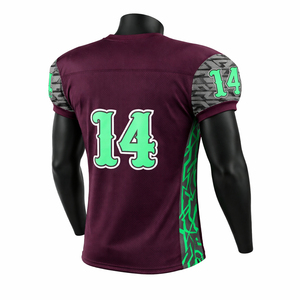 Maillot de football américain haut de gamme en tissu polyester respirant, anti-humidité, séchage rapide, coupe athlétique, sublimation personnalisée - Product Image 2