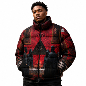 Veste d'hiver coupe-vent streetwear à impression par sublimation, style franc-maçon, inspiration grecque, pour la fraternité et la brotherie, avec motifs de regalia maçonniques héritages - Product Image 1