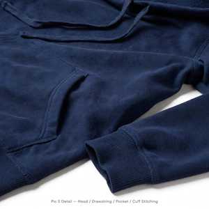 Sweat-shirt à capuche bleu marine pour homme, décontracté, uni, à manches longues, avec poche kangourou - Product Image 5