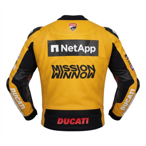 Men’s Cowhide Leather <b>Racing</b> <b>Jacket</b>/Chaqueta MotoCP Style CE Level 2 Armor Motorcycle Track Riding Protective Gear CE - Product Image 2