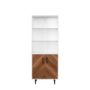 Libreria Moderna a 5 Ripiani con 2 Ante, Design Industriale per Ufficio e Soggiorno - Product Image 2