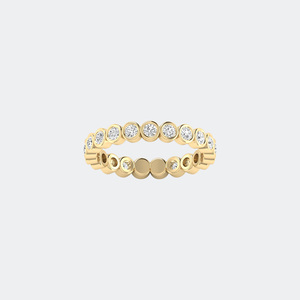 Anillo de Eternidad con Diamantes Cultivados en Laboratorio, Corte Brillante Redondo, 1.35 CTW, Oro de 9k, Engaste en Bisel, para Joyería Fina de Lujo Certificada - Product Image 4