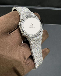 Montre Carrée Tendance de Qualité Supérieure avec Diamants Moissanite VVS et Cristal Saphir Givré, Mouvement Quartz, Prix de Gros, Finition <span class=keywords><strong>Export</strong></span> - Product Image 2