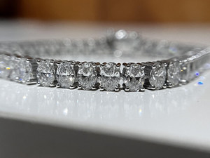 Premium Diamond Look Lab Grown Diamond <b>Bracelet</b> Featuring Perfectly Aligned Round Stones In 925 Sterling Silver - Product Image 1