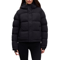 Veste matelassée courte d'hiver pour femmes, logo personnalisé, imperméable et à capuche, veste rembourrée ajustée