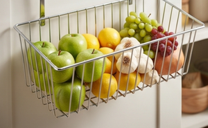 Premium Rectangular Metal <b>Wire</b> <b>Storage</b> <b>Basket</b> Hanging Type For Multi Purpose Neatening And Organizing - Product Image 6