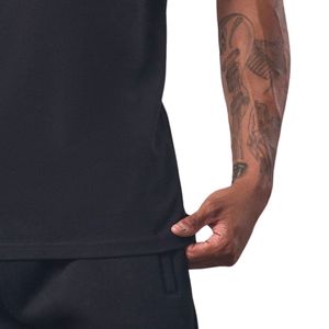 Camiseta de entrenamiento con estampado tonal negra para hombre, cuello redondo, manga corta, atlética, para gimnasio, entrenamiento, fitness, ropa deportiva informal, ropa deportiva - Product Image 5