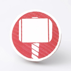 Poignées de tiroir et de porte en bois de pin faites à la main, design moderne, motif marteau Thor, rouge et blanc, pour commodes, armoires et cuisines - Product Image 1
