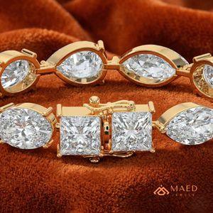 สร้อยข้อมือเทนนิสโมอิสซาไนต์ทรงต่างๆ ชุบทอง 18K สำหรับผู้หญิง ดีไซน์เครื่องประดับแฟชั่นหรูหราสไตล์เบเวอร์ลี่ฮิลส์ - Product Image 5