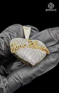 Pendentif Cœur Diamanté Givré Haute Demande, Bijoux Hip Hop, Vente en Gros, Meilleur Prix Direct Fournisseur Indien - Product Image 4