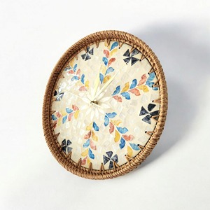 <b>Wall</b> hanging <b>clocks</b> for home <b>decor</b> luxury handcrafted rattan <b>clock</b> with mother of pearl inlaid - Product Image 4