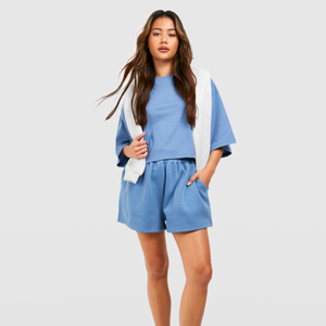 Loose Fitted Oversized Cropped T-Shirts & Shorts <b>Set</b> Athletic Sportswear Summer Clothing Crop Top & Shorts <b>Twin</b> <b>Set</b> In Low MOQ - Product Image 4