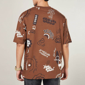 T-shirt imprimé pour homme, motif graphique contemporain, col rond, décontracté, pour tous les jours, tissu doux, manches courtes, coupe régulière confortable, élégant - Product Image 3