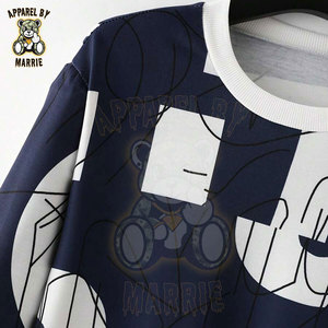 Sudadera Oversize de Algodón y Poliéster para Hombre, Peso Medio, Personalizada al por Mayor, con Logo Impreso, Marca Privada, Cuello Redondo, Ropa Urbana Masculina - Product Image 3