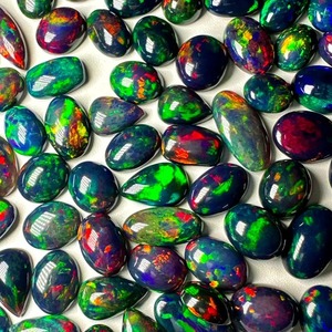 พลอยโอปอลสีดำธรรมชาติ หลายสี ขนาด 3-5 กะรัต สำหรับเดือนตุลาคม |   เกรดพรีเมียม รูปทรงผสม คุณภาพระดับ AAA ของผู้ผลิตบุคคลที่สาม - Product Image 2