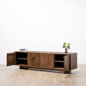 Meilleure Vente : Meuble de Rangement/Cabinet Latéral en Bois de Teck Naturel, Style Mid-Century Modern, Design Écologique pour Appartement, Villa, Salon - Product Image 2
