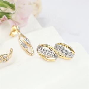 Pendientes de Diamantes Naturales de Lujo al por Mayor, Clásicos para Compromiso y Fiesta, Oro de 18 Quilates, Corte Brillante Redondo, Chapados en Rodio para Mujer - Product Image 4