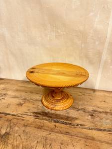 Wooden Pedestal Cake Stand with carved Edges Style Decorative Dessert <b>Platter</b> for Birthday Party Table Centerpiece For dinning - Product Image 5