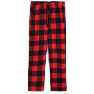 Men's Cozy Navy Flannel Lounge Pants Lightweight High Quality Plaid Pajama for Casual Relaxed Fit for Sleeping Lounging - Product Image 6