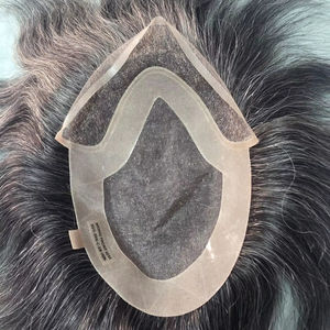 วิกผมผู้ชายแบบติดลูกไม้ ผมแท้ อินเดียนเรมี่ แฮร์ ทัซ แฮร์ บังกลาเทศ ดีฟเวฟ ซิงเกิลเวฟท์ สีเทา 50% - Product Image 1