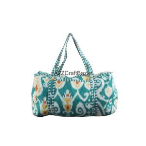 Sac de voyage à bandoulière léger et luxueux en coton 100% matelassé, style bohème fait main, multicolore, pour les escapades de week-end, l'automne, le quotidien et la plage - Product Image 2