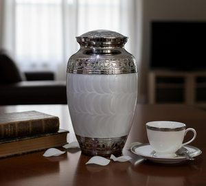 Luxury remembrance decor graceful <b>keepsake</b> urn ceremonial <b>memorial</b> container handcrafted remembrance piece premium funeral decor - Product Image 6
