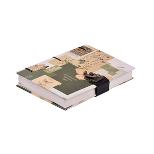 <b>A5</b> Vintage Botanical Design Handmade Paper Notebook Lock Diary 200 Pages Double Side Writing Eco Friendly Premium Journal Gift - Product Image 1