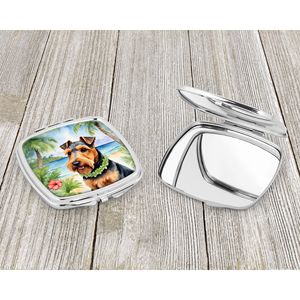 Welsh Terrier Luau Compact Travel <b>Makeup</b> <b>Mirror</b> Portable Folding Handheld Design Gift <b>for</b> Women and Girls - Product Image 3