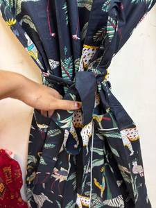 Bata Kimono de Algodón con Estampado Animal para Mujer, Ligera, Suave, para Descansar, Ropa de Spa, Venta al por Mayor OEM - Product Image 2