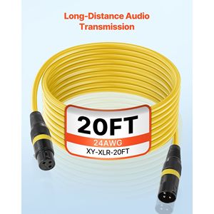 Confezione da 6 Cavi XLR da 6 Metri Placcati in Oro a 3 Pin per Microfono e Altoparlante, Cavi Schermati Bilanciati DMX Maschio-Femmina per Microfoni - Product Image 5