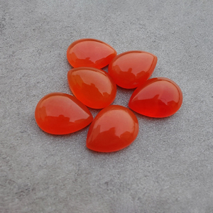 Pierre précieuse cabochon en cornaline de qualité AAA+, forme goutte d'eau, dos plat calibré, pierre non montée, toutes tailles disponibles - Product Image 5
