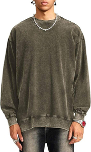 Sweat-shirts pour hommes en coton 100% French Terry, effet délavé, col rond, de haute qualité, respirants, écologiques, personnalisables, pour l'hiver - Product Image 3
