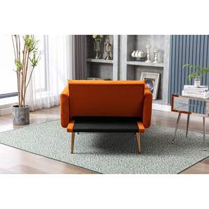 Chaise longue orange Accent à la mode et classique pour salon ou chambre à coucher - Product Image 6