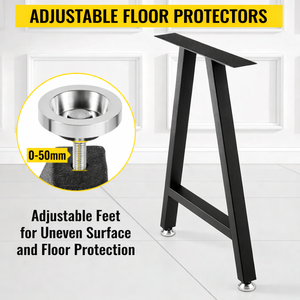 A Frame Steel <b>Table</b> <b>Legs</b> Heavy Duty 1200lbs Capacity with <b>Adjustable</b> Feet for Desk Bench DIY Furniture <b>Legs</b> EDPTBL008 - Product Image 6