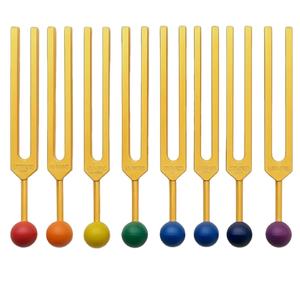 Diapasons de chakra dorés non lestés - Ensemble de 7 diapasons de guérison de qualité supérieure.. - Product Image 1