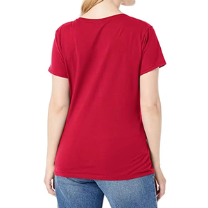 T-shirt personnalisé pour femme, col rond, coupe ajustée, 95% polyester, 5% élasthanne, manches courtes, t-shirt basique, taille US - Product Image 5