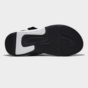 Open Toe Hook & Loop Closure Lightweight EVA Midsole Black Straps and White Accents Casual Cross-Strap Sandals with - Product Image 1