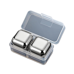 Piedras de Whisky de Acero Inoxidable Reutilizables, Set de Regalo con Caja, Pinzas y Bandeja para Whisky, Vodka, Vino, Cócteles, Accesorios de Bar - Product Image 1