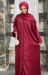 Black Embroidered Moroccan <b>Abaya</b> With V Neck Muslim Maxi Modest Dress For <b>Women</b> Middle East Party Wear 2026 Dubai Abayas - Product Image 5