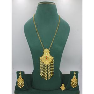 Ensembles de bijoux arabes en laiton plaqué or avec boucles d'oreilles, collection parfaite pour le Ramadan, bijoux de mariée indienne de Dubaï - Product Image 2