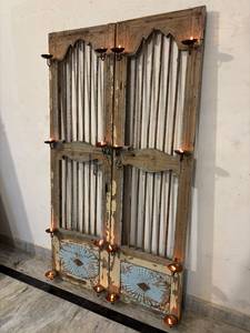 Antique Vintage Wooden Iron Jali <b>Arch</b> Door Home Furniture Rustic Decor for Entryway <b>Gate</b> Handcrafted Indian Temple Salvage - Product Image 3