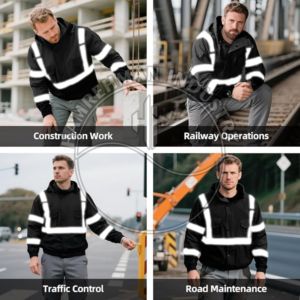 Customizable Hi Vis Construction Softshell Security <b>Jacket</b> Windproof Security Guard <b>Jacket</b> <b>Reflective</b> Security <b>Jacket</b> for <b>Men</b> - Product Image 4