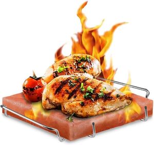 Plaque de cuisson rectangulaire en sel rose de l'Himalaya, plateau de service en pierre de sel minérale naturelle pour barbecue, fabriqué au Pakistan - Product Image 1