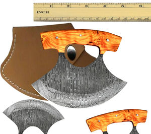 Cuchillos Ulu de Acero de Damasco Hechos a Mano, Esenciales para la Cocina, Cuchillos Ulu de Acero de Damasco de Corte Preciso - Product Image 2