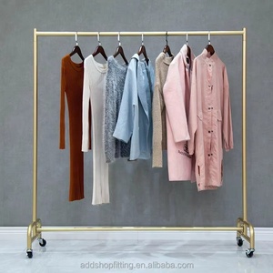 Modern Freestanding Garment Rack With Wheels Portable Metal <b>Clothes</b> Display Stand For Coats Vertical Single Rail Pre Assembled - Product Image 3